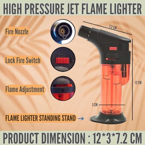 Image of Windproof Cigarette Jet Flame Blow Gun Thrower Torch Barbeque Lighter for Lighting Fireworks, Hookah Coal, Cigars, Melting Glass tubing, Welding and Soldering, multicolor