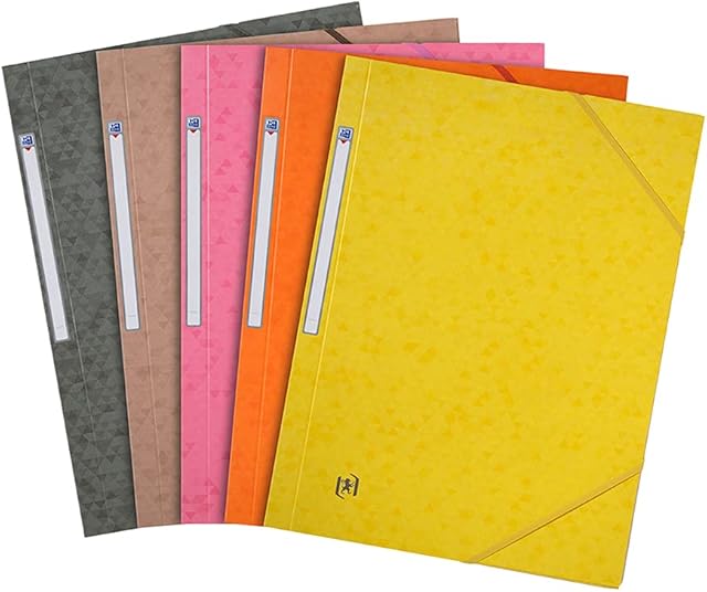 Oxford A4 Document Wallets, Assorted Bright, 5 Folders