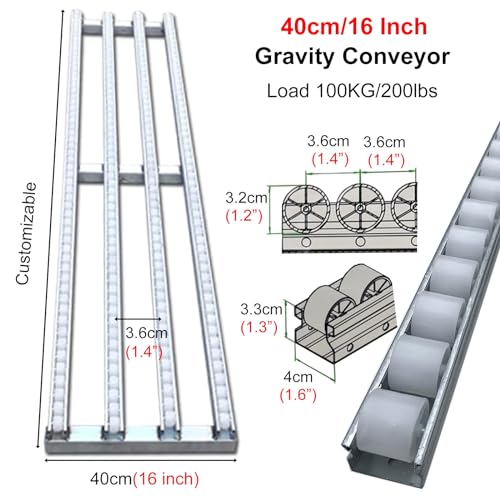 Supporto a rullo trasportatore in acciaio inox ad altezza regolabile, 1,5 m, cinghia di trasporto non alimentata 600 x 500 x 400 mm, perfetta per magazzini e logistica, supporto W16in/40 cm