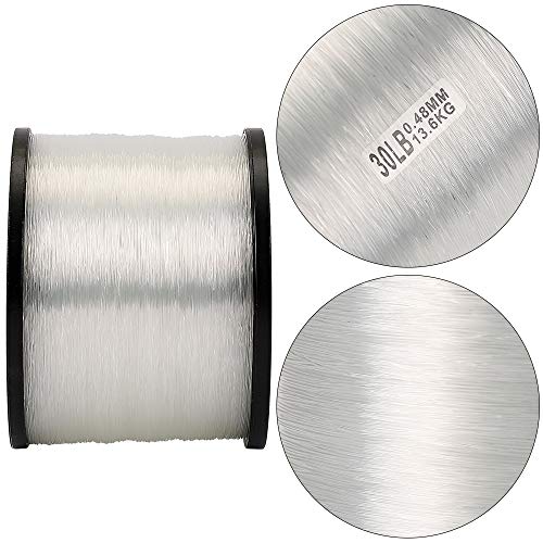 SKYSPER Nylon Monofilament Fishing Line 1000m/1094 Yard 30lb, Strong Mono Ice Fishing Leader Line Clear