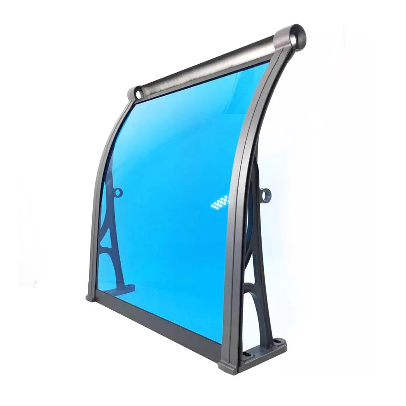 Blaues Türvordach, UV- und Regenschutz, Dachabdeckung, Polycarbonat und Aluminium, einfache Montage, 120 x 70 cm (47 x 28 cm), für Heimdekoration und Außenbereich