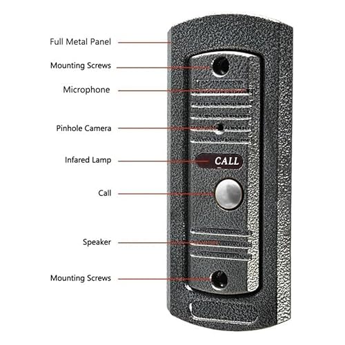 Image of MX Video Door Phone Call Button - Waterproof Outdoor Doorbell for Home, Villa, Apartment & Office, Wired Video Intercom System with 1 Call Button, Durable Security Entry Access