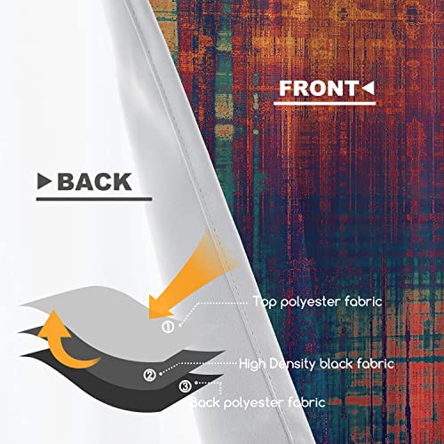 Shrahala Red Orange Old Grunge Kitchen Valances Half Window Curtain, Ancient Texture Yellow Beige Blue Red Orange Green Kitchen Valance For Window Ink Printing Valances Curtains For Decor 52X18 Inch #TOP2