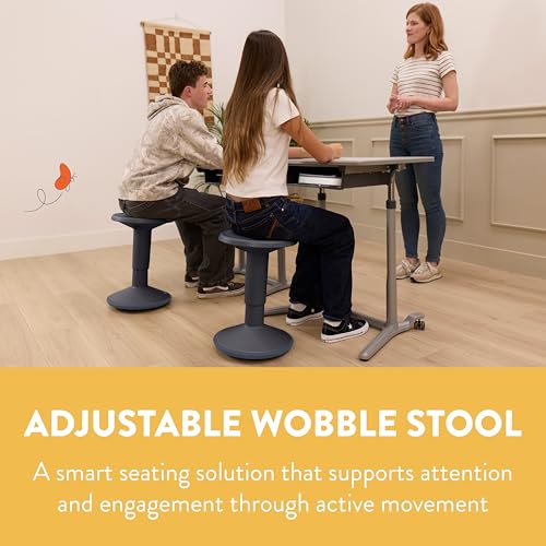 Image of Back2School Express Wobble Stool - Adjustable Height 15.7 inch-21.7 inch Active Learning Chair for Kids & Adults, Ergonomic Flexible Seating for Classroom, Homeschool & Office, 220 lbs Capacity, Black