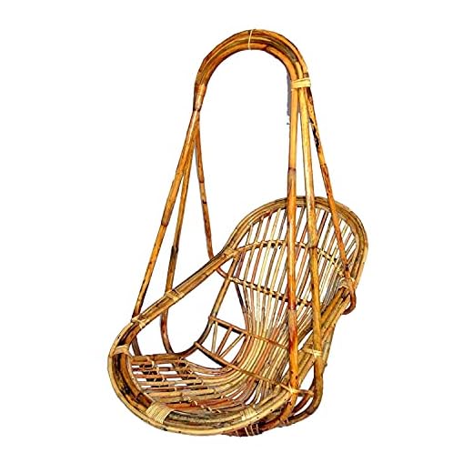 Avika Bamboo Rattan Cane Hammock Swing Chair with Seating Cushion