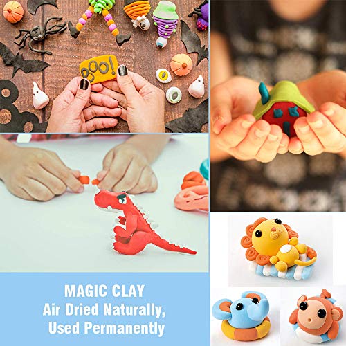 24 Colors Magic Air Dry Clay,Ultra Light Modeling Clay,Creative Art DIY Crafts Clay Dough with Tools as Great Present for Children Toy for Kids - Thumbnail 7