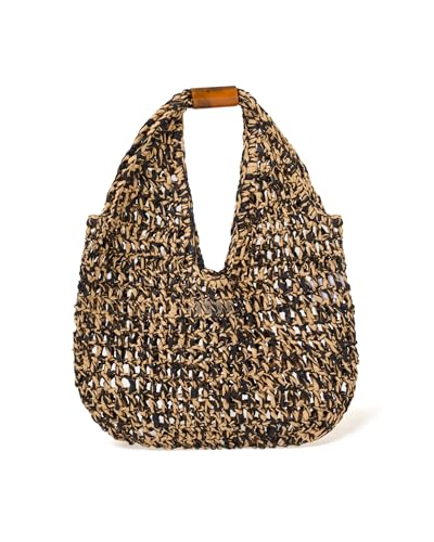 Bolso Tote bicolor de rafia con asas acrílicas