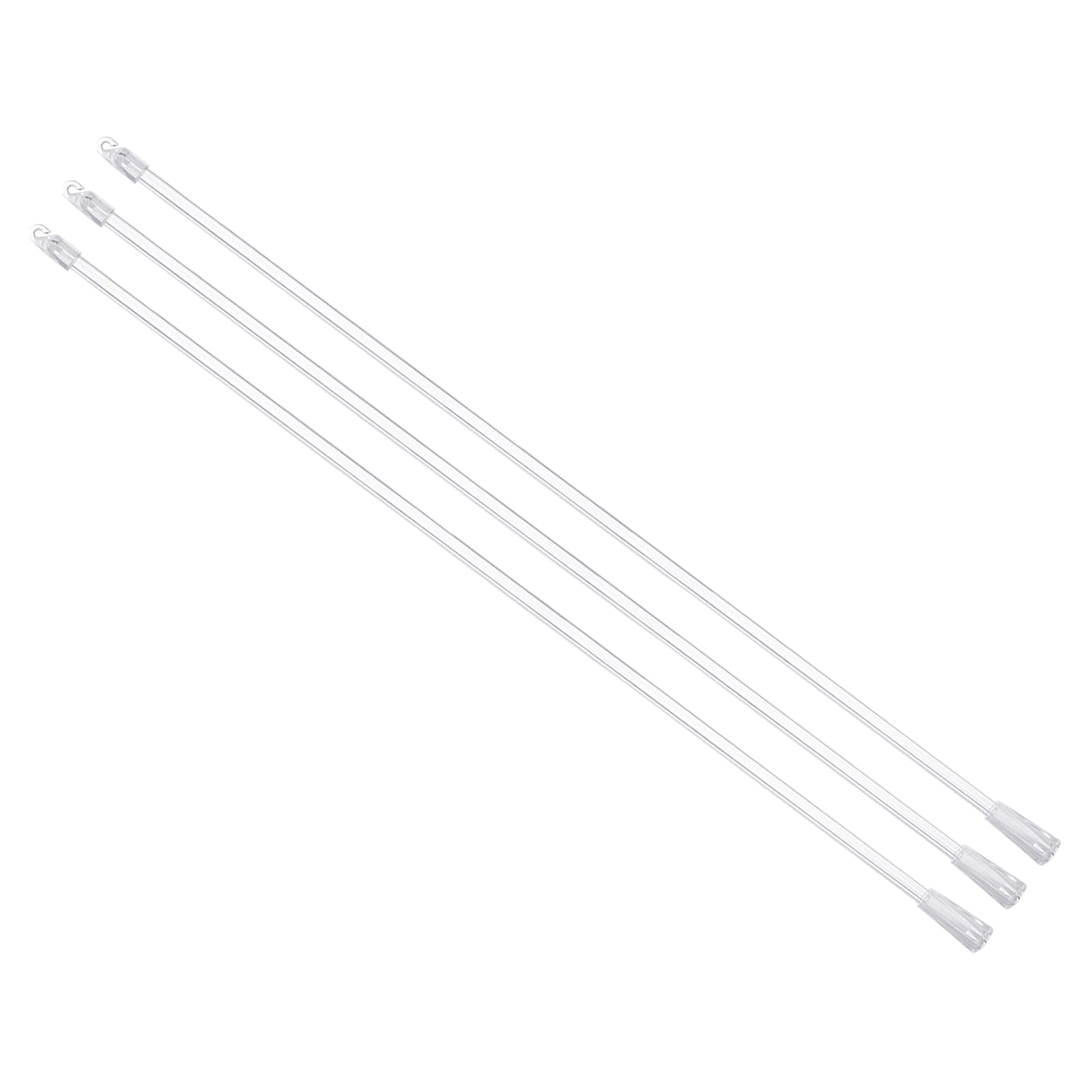 sourcing map 3Pcs 24" Blinds Wand Replacement, Acrylic Blinds Tilt Wand with Hook and Grip, Vertical Blind Rod Stick for Window Curtain Opener Accessory, Clear