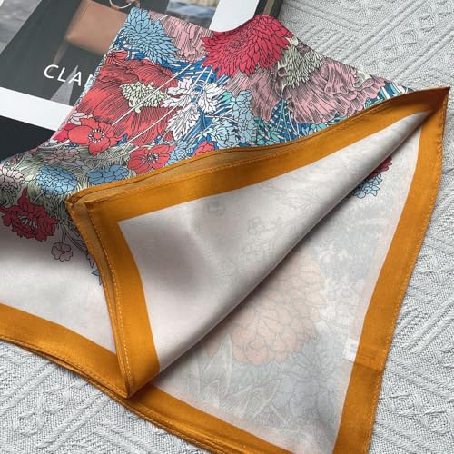 100% Mulberry Silk Square Scarf- 21x21in Lightweight Neckerchief& headband shawls4