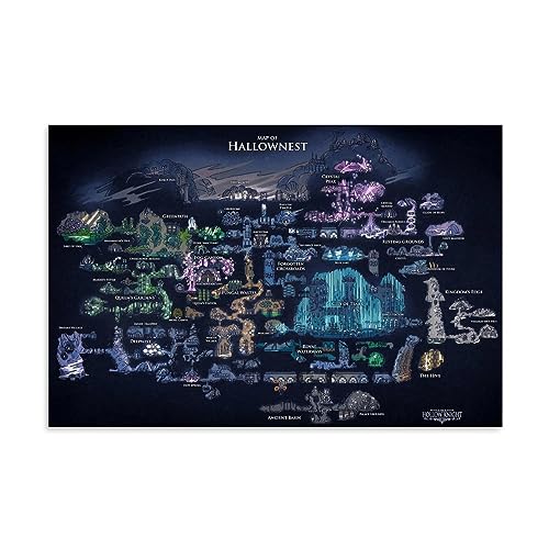ELedvb Game Hollow Knight - Póster de lienzo decorativo para pared, póster moderno para decoración de dormitorio familiar, 24 x 36 pulgadas (60 x 90 cm)