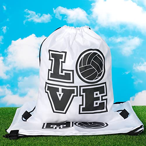 Shappy 6 Pcs 17.2 Inch Volleyball Bags Gifts Volleyball Drawstring Backpack Sport Party Favors for Women Men3