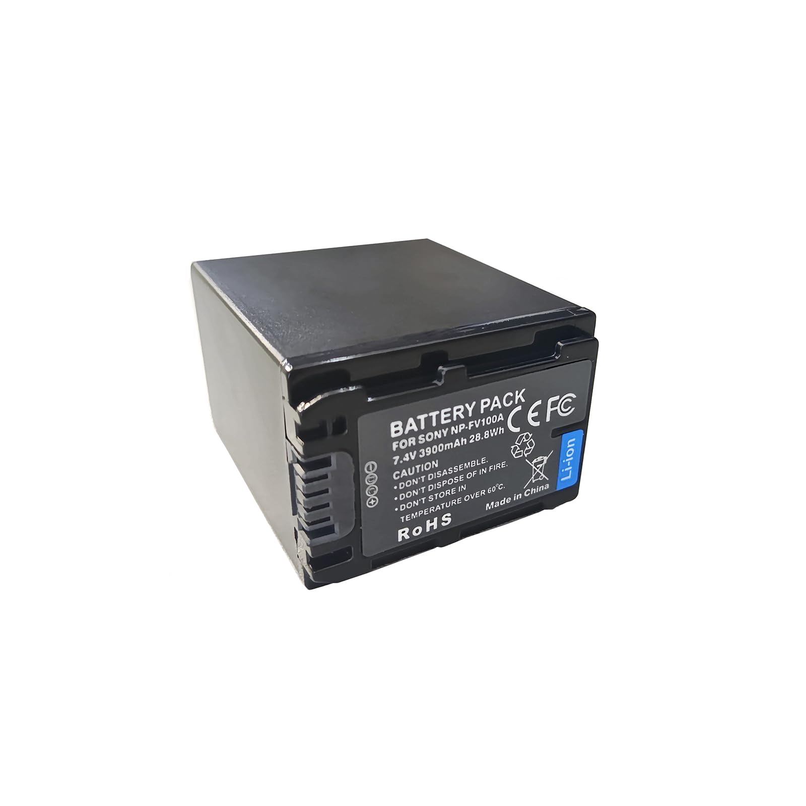 Batería de cámara NP-FV100A 3410mAh Compatible con Sony PXW-X70 FDR-AX33 FDR-AX40 FDR-AX45 FDR-AX53 FDR-AX60 HDR-PJ675 NEX-VG30 NP-FV70A