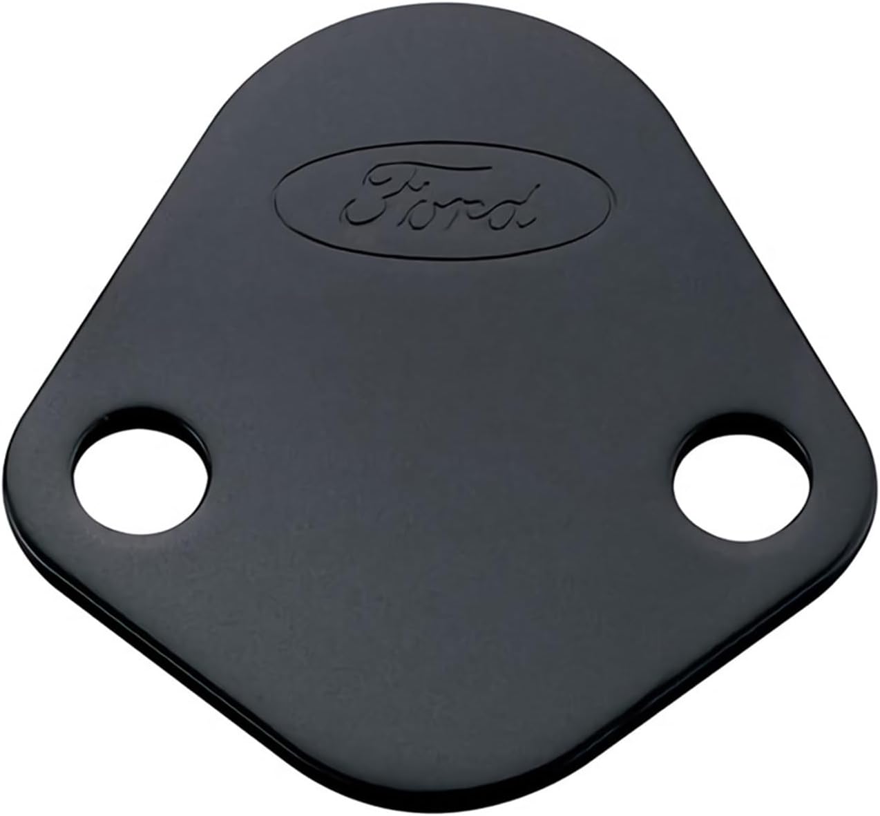 Ford 302-291 Fuel Pump Blockoff - Steel - Black Paint Logo V8 - Each
