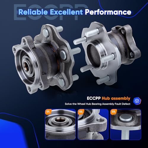 Image of ECCPP 2-Piece 512201 Wheel Hub Bearing for Nissan Quest 2004-2009 | for Nissan for Maxima 2004-2008 5 lugs w /ABS Sensor Pre-Greased Sealed