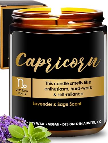 Capricorn Candle, Unique Zodiac Candles, Thoughtful Capricorn Gifts for Women, Zodiac Signs Gifts...