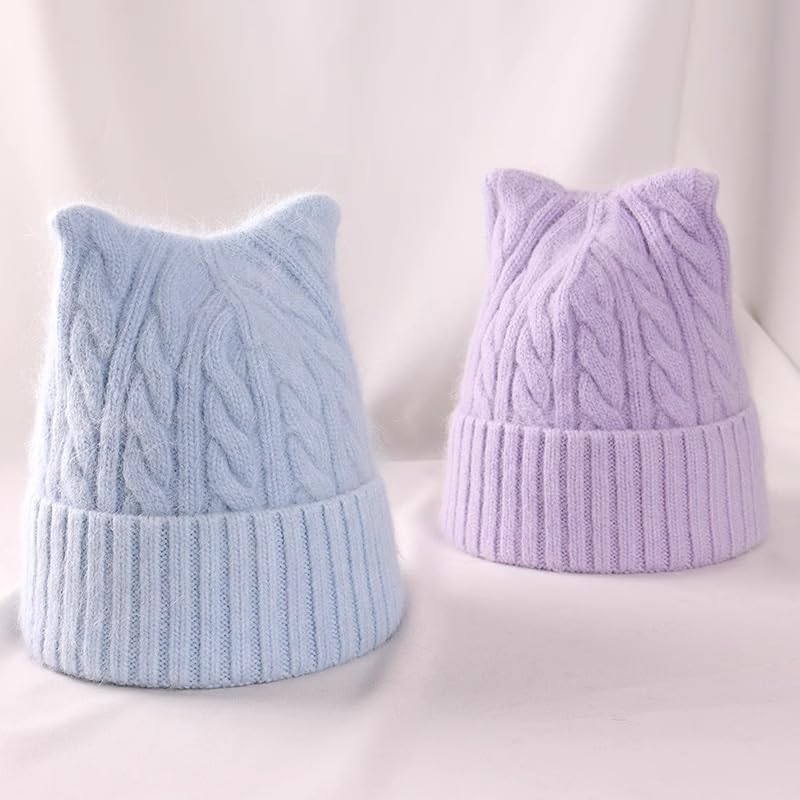Women's Casual Woolen Knitted Cap Thickened Warm Outdoor Caps
