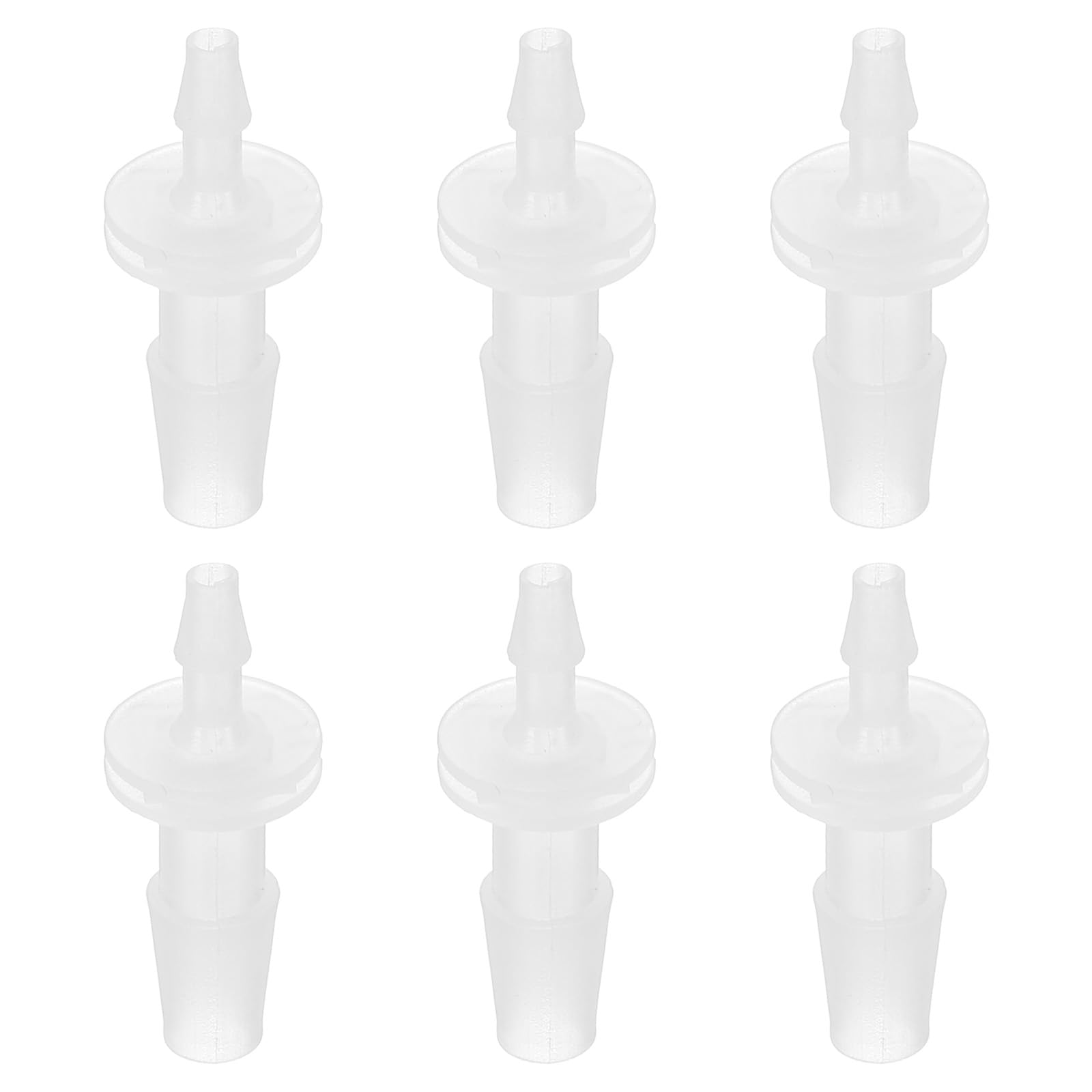 PATIKIL Riduttore a Barbetta per Tubo, 6 Pz 1/4" a 1/8" Connettori Tubi Id Giunti Plastica Raccordo Tubi Splicer Mender Adattatore Unione per Aria Acqua Carburante Gas Acquario, Bianco