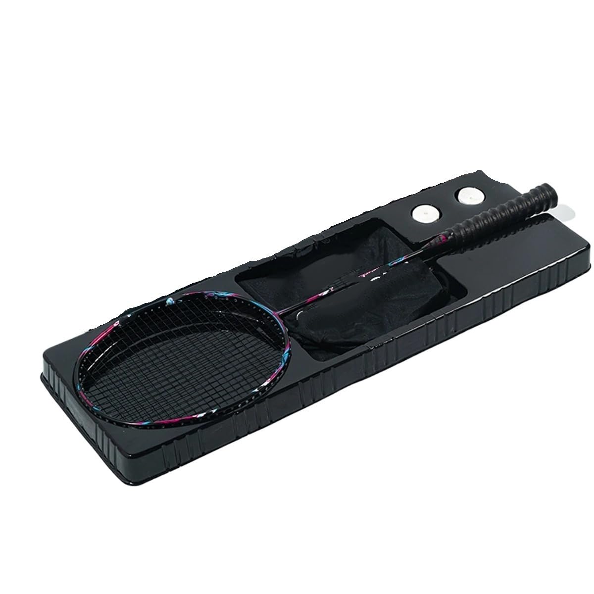 Badminton Set Racchetta da Badminton in Fibra di Carbonio 32 libbre, con Impugnatura e Corda, Articoli Sportivi Professionali(1Pcs Black Boxed)