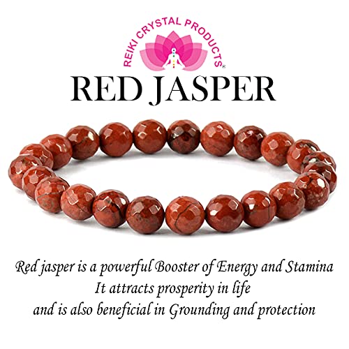 Image of Reiki Crystal Products Certified Natural Crystal Stone 8 mm Faceted /Diamond Cut Beads Bracelet for Men & Women | Reiki Charged Gemstone Bracelet | Multiple Crystal Variants Available