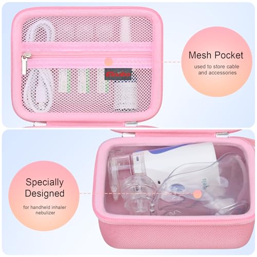 Image of Elonbo Carrying Case for Portable Handheld Inhaler Nebulizer Machine, Pink