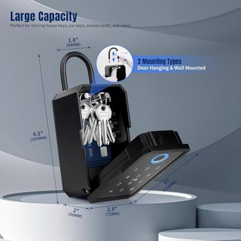 sunmin Smartkey, cassetta di sicurezza domestica, fili, , cassetta delle chiavi elettronica, app, codice digitale, cassaforte Bluetooth per host, durevole, facile da usare