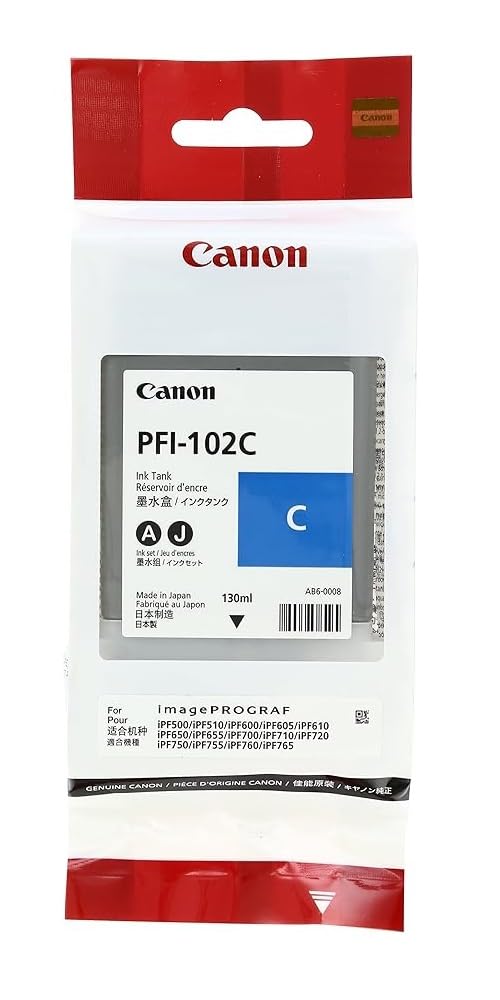 Amazon.co.jp: PFI-102C Cyan Ink Tank 130ML Imageprograf IPF500