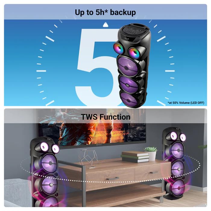 ZEBRONICS Zeb Vigor 100 Tower Speaker with 5-hour backup and TWS function