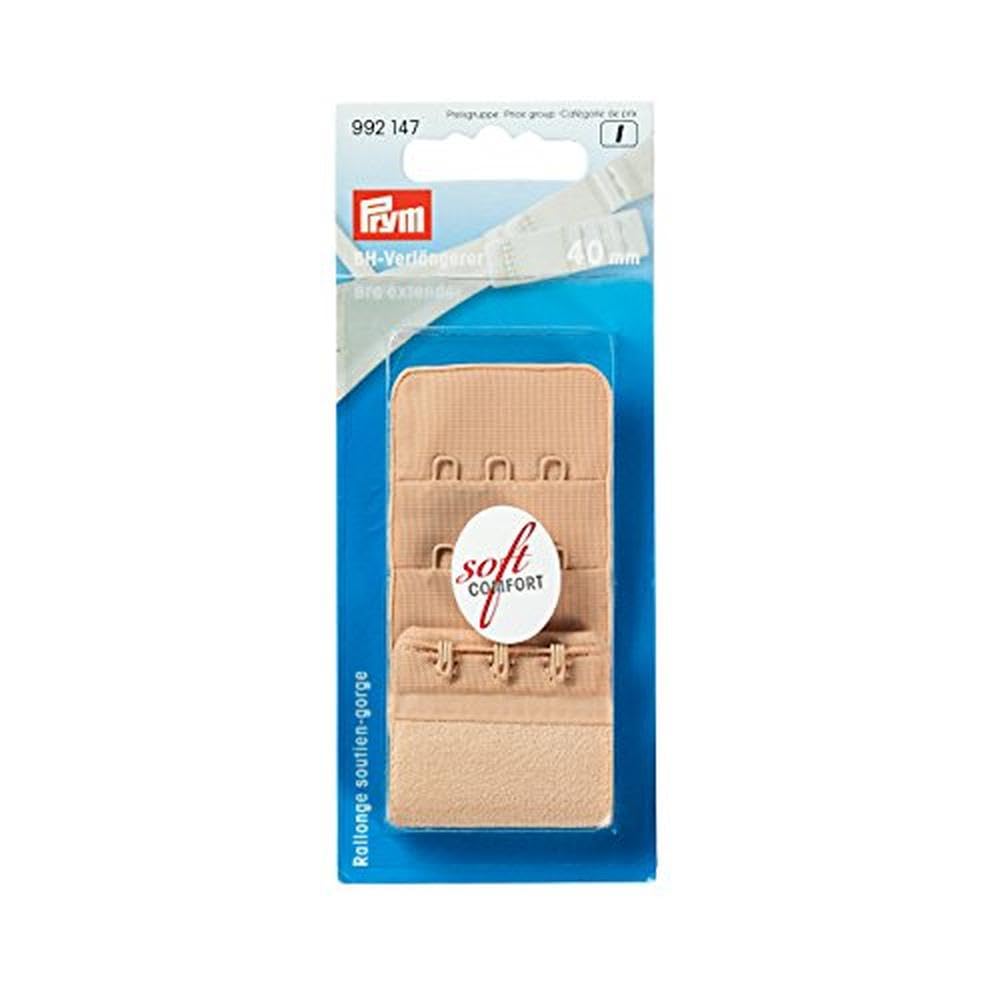 Prym - Beige 3 x 3 Hooks (40mm) Bra Extender - 1 Unit