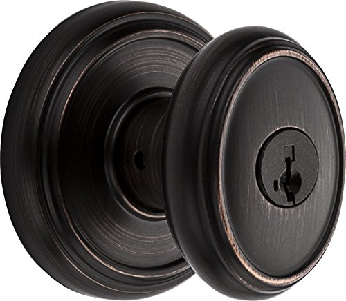 KwiksetBaldwin Carnaby, Entry Door Knob Handle with Keyed Lock Featuring SmartKey Re-Key Technology and Microban Protection, in Venetian Bronze