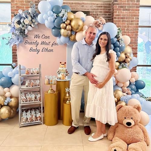 Image of Jobkoo Slate Blue Balloons 5 Inch, 60Pcs Small Dusty Latex 5'' Mini Matte Retro Sea Helium for Birthday Boho Baptism Wedding Party Decorations
