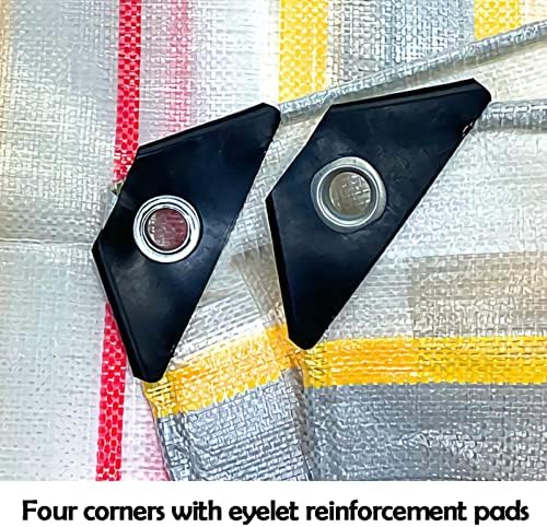 Heavy Duty Waterproof Tarpaulin 16x23m - 180g/㎡ PE Tarp Cover for Furniture Caravan Camping Groundsheet Double-Sided Canvas Multipurpose Outdoor Use
