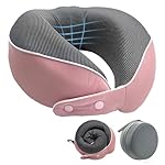 Memory Foam Travel Neck Pillow - with Portable Storage Case, 360° Ergonomic Support for Airplanes & Office, Compact & Portable (Pink)