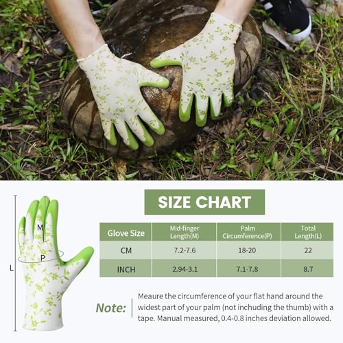 Image of HASTHIP 2 Pairs Gardening Gloves for Women, Anti-Slip Palm, Breathable