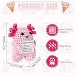 TOYMIS Funny Positive Axolotl, Handmade Crochet Axolotl Cute Emotional Knitted Animal Doll Support Inspirational Gift for Coworkers Friends Birthday Home Office Desk Decorations (Pink) - Image 2
