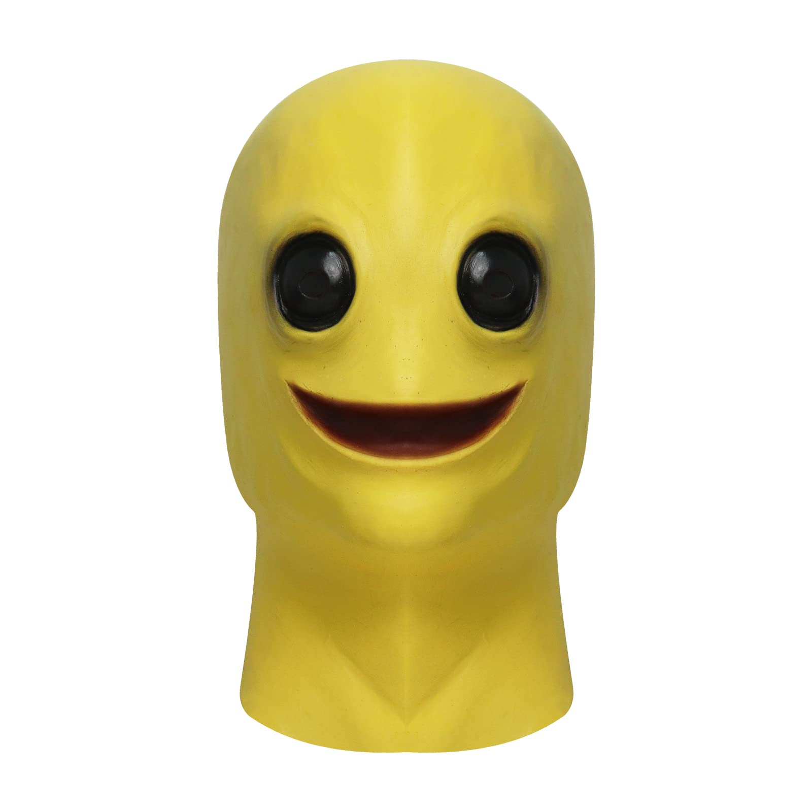 Applysu Máscara alienígena realista de látex de cabeza completa máscara de sonrisa amarilla máscara de anime película de Halloween Alien Cosplay Accesorios para adultos