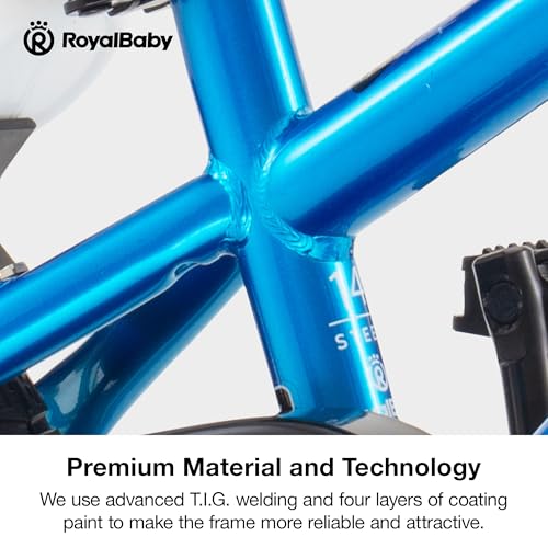 Image of RoyalBaby Bicycle for Kids Cycle for 3-5 Years Boys & Girls 12 Inch | Training Wheels | Adjustable Seat | 1 Year Warranty | Blue