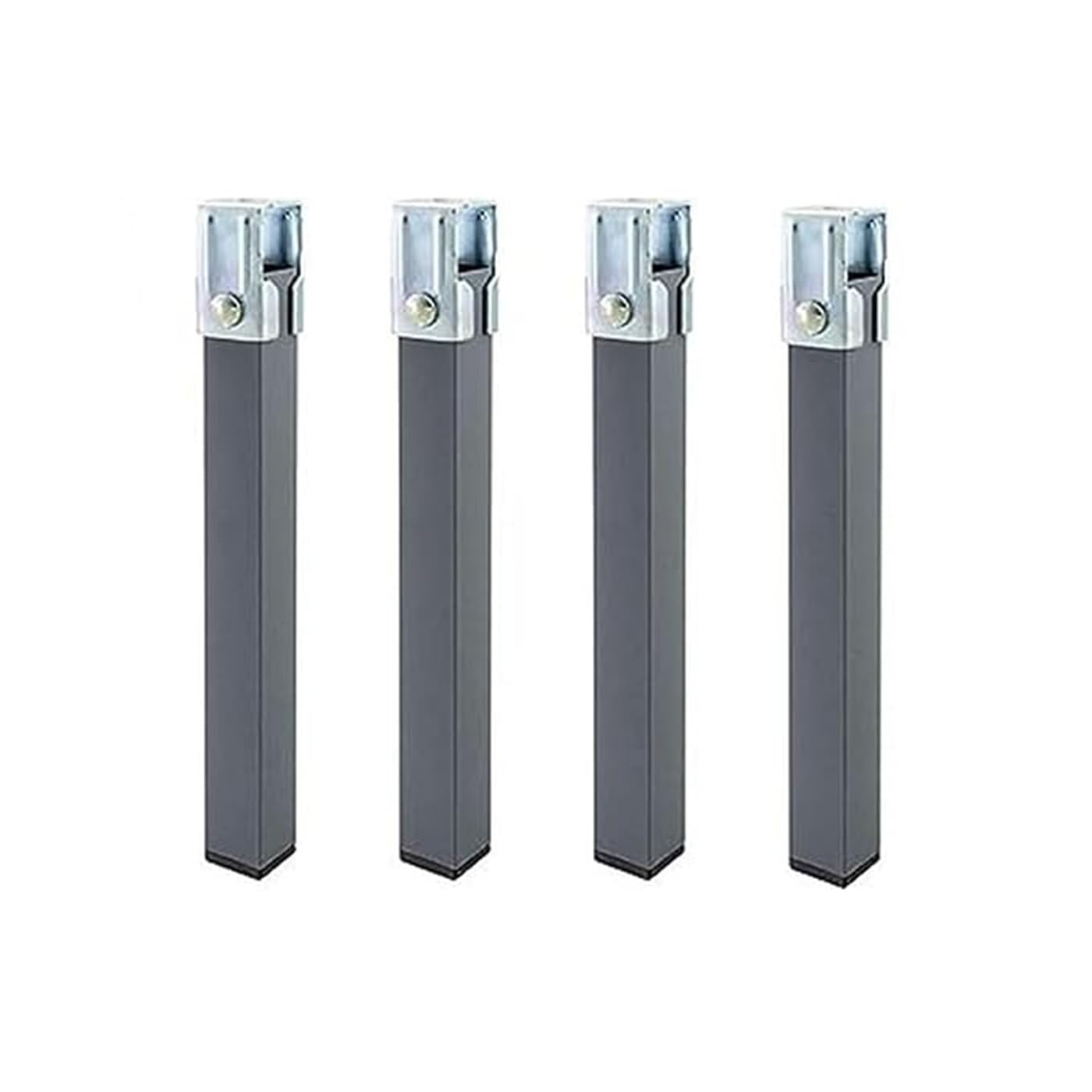 DUÉRMETE ONLINE Set di 4 gambe quadrate con morsetto per rete da 30 x 30 mm, altezza 27 cm, grigio, 27 cm