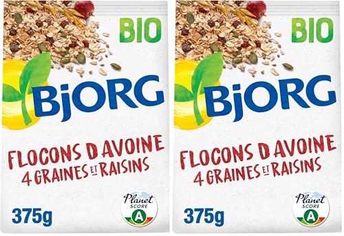 Céréales Bio Flocons D'Avoine 4 Graines Raisins Bjorg 375g – Céréales Complètes, Sans Sucres Ajoutés - vue 8