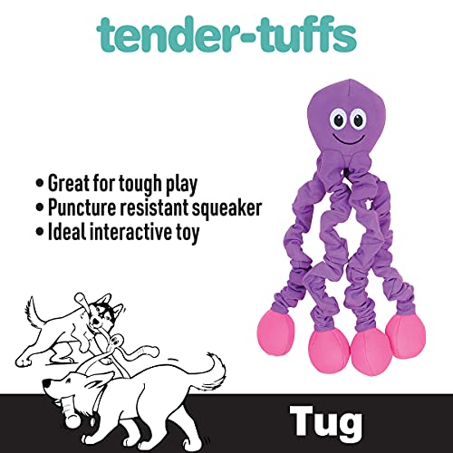 Snuggle Puppy Tender-Tuffs Tug - Extra Large Stretchy Purple Octopus Tough Dog Toy - Great For Fetch And Durable For Tug Of War #TOP1
