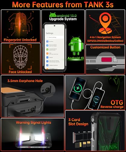 8849Pro TANK 3S 5G Rugged Smartphone, Android 14 Waterproof Rugged Phone With Projector, 24Gb+256Gb, 6.79’’ Unlocked Cell Phones Compatible With T-Mobile/Verizon thumb #8
