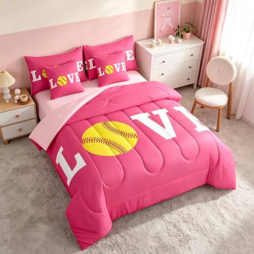 Image of Feelyou Softball Bedding Set Queen Size Kids Boys Girls 7 Piece