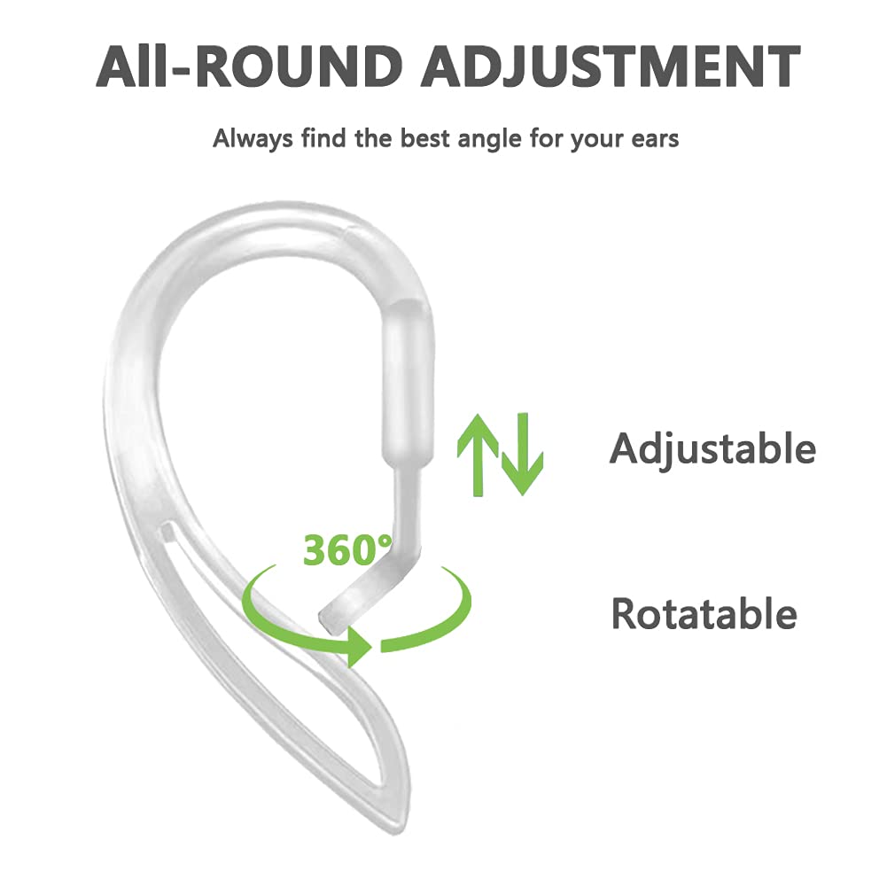 YINVA Ganci Auricolari Per AirPods Pro E 3a Gen – Regolabili Multidimensionalmente, 2 Paia