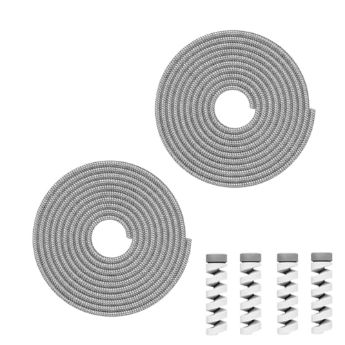 Image of skysia Spiral Cable Charger Protector Wire Protector - Data Cable Saver, Earphone Cable Cover, Cords Protective Wire Winder Sleeve Charger Cover (2 Silver Spiral 4 Pcs Protector)