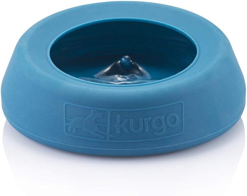 Coastal Blue Silicone Splash-Free Dog Water Bowl