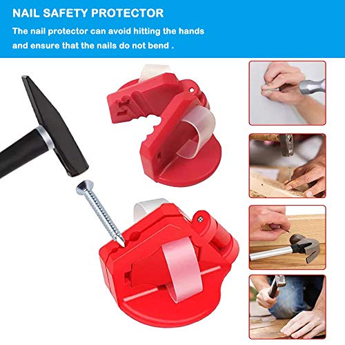 Upgrade Finger Protector for Hammering Nails,Nail Protector- Nail Holder Hand Tools (Pack of 2) - for Nails,Finish Nails,Small Screws, and Staples, Avoid Hitting The Fingers