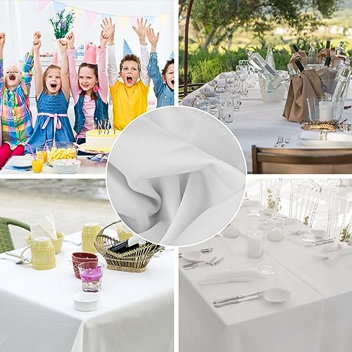 HXMJIED Stretchable Tablecloths 6ft for Rectangle Tables With Open Back White Fitted Spandex Rectangular Patio Craft Market Stall Elastic Table Covers for Wedding Party Event Decoration - Image 4