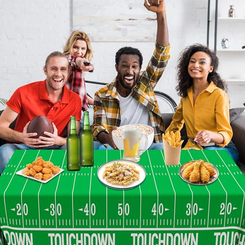 QZYL Football Party Decorations 2025, Disposable Football Tablecloth, 2 PCS Brown Green Decoration Runner, Game Day Theme Table Cloth, Plastic Table Cover for Game Day Touchdown Party Supplies - Image 6