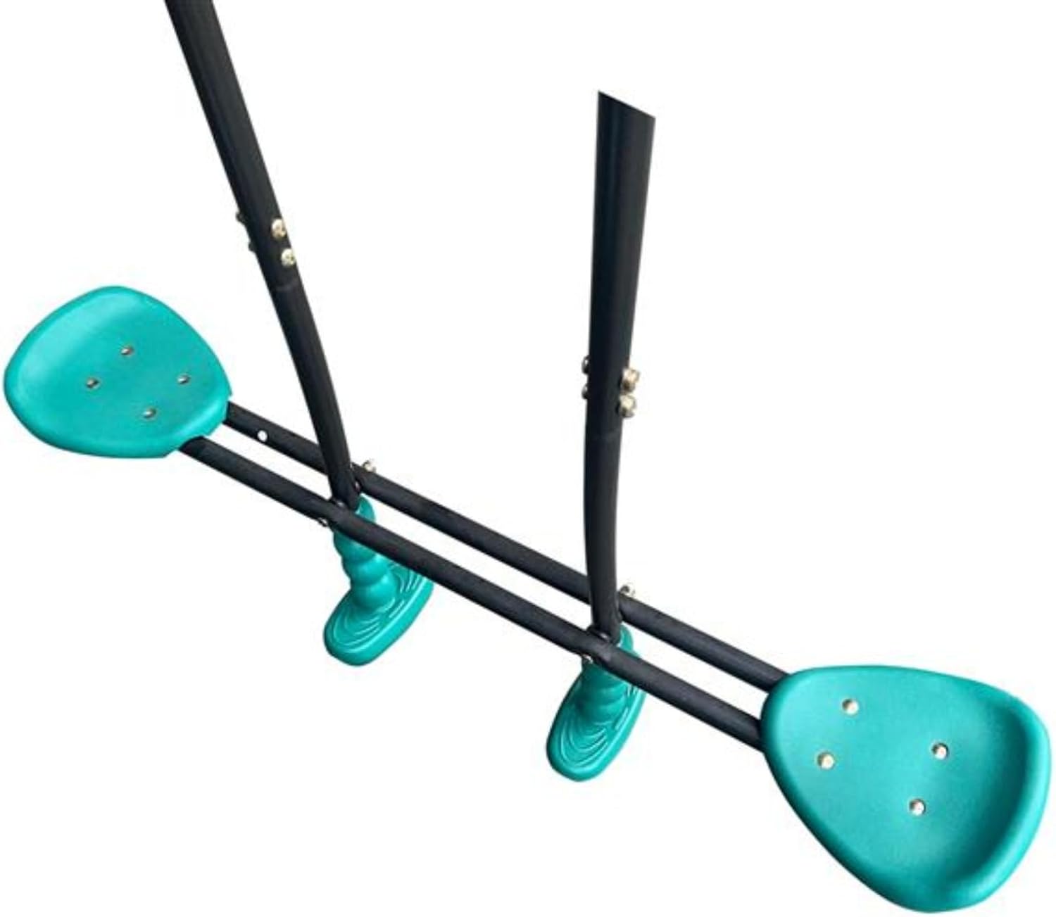 Fun 4-Function Swing, 4-in-1 Multifunctional Swing Set, Outdoor Metal Swing, Outdoor Playground Equipment, Climbing Ladder, Hanging Ring, Suitable for Children Over 3 Years Old, Black and Green