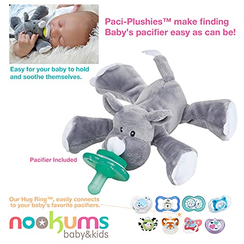 Miniatura 3 de Nookums - Paci-Plushies Buddies - Animalitos de peluche para usar con chupetes de diferentes marcas, adecuado para todas las edades, incluye chupete