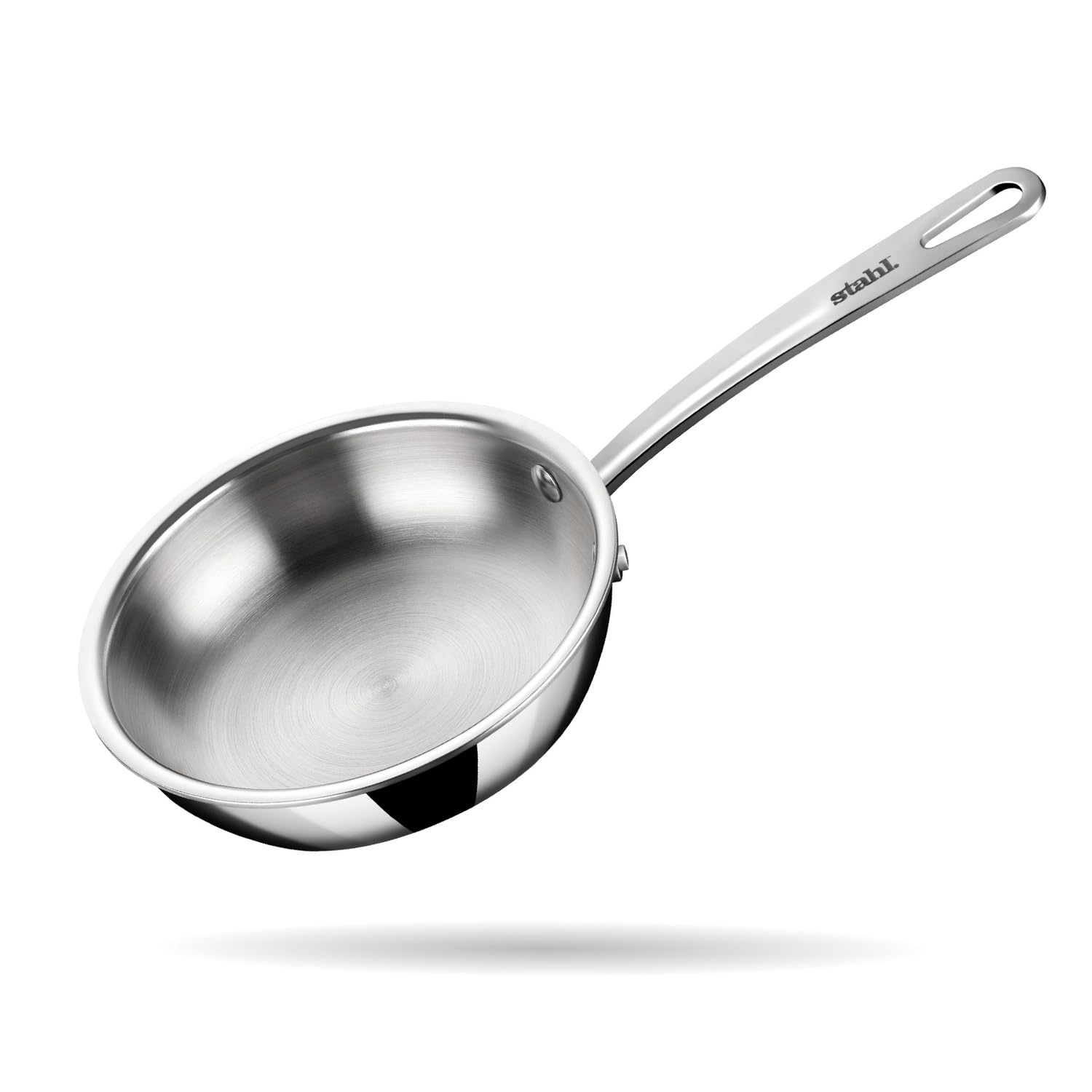 Stahl Triply Stainless Steel Artisan Frying Pan 0.9 L, 18 cm, Without Lid, Induction Base